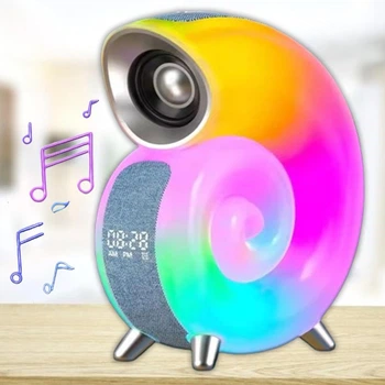 Настільний світильник нічник NH 7О з будильником Bluetooth колонка з RGB підсвіткою