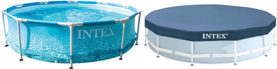 Набор Бассейн каркасный Intex 305х76 см Blue (28206) + Тент для каркасного бассейна Intex Metal Frame 305 см (28030)