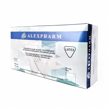 Перчатки латексные alexpharm нестерильные припудренные L №100