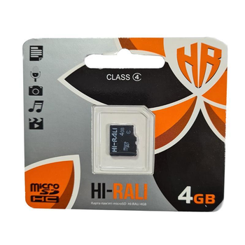 Карта памяти micro-SDHC 4Gb Hi-Rali Class 4 no box (52859)