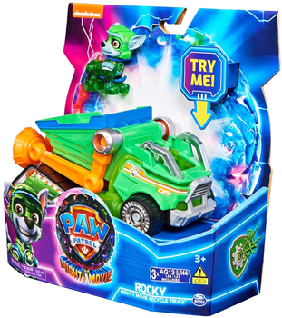 Zestaw Spin Master PAW Patrol The Mighty Movie: Ratunkowy samochód transformer z kierowcą Rocky (6067508)