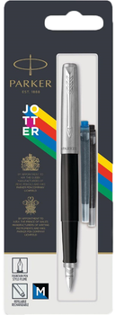 Ручка пір'яна Parker Jotter 17 Standart Black CT FP M блістер (2096430)