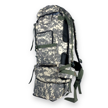 Тактично-туристичний рюкзак з розширенням, 90 л, розмір: 90(75)*40*25 см, сіро-зеленый піксель