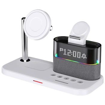 Безпровідний зарядний пристрій БЗП + годинник C09 4in1 White