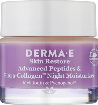 Нічний зволожувальний пептидний крем проти глибоких зморщок - Derma E Skin Restore Advanced Peptides & Flora-Collagen Night Moisturizer 56g (1134287-87145)