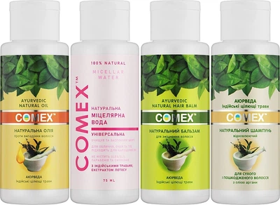 Набір мініатюр - Comex Ayurvedic Natural (shm/75ml + h/balm/75ml + micel water/75ml + h/oil/75ml) (1106283-76235)
