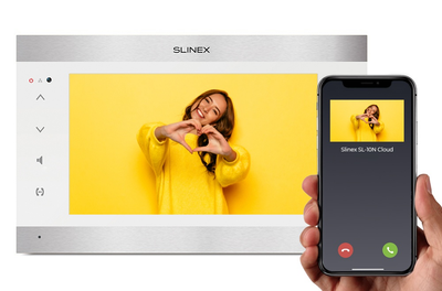 Видеодомофон Slinex SL-10N Cloud (silver + white) Wi-Fi, 10” сенсорный IPS экран, запись по движению, (AHD-H, TVI, CVI, CVBS), 300 x 65 x 306 мм