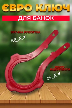 Євроключ для відкривання єврокришок та банок пластиковий BRS Red MIX