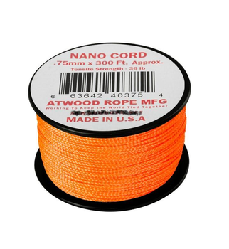 Нанокорд тактичний Helikon-tex Паракорд 0,75мм 91м Неоновий оранжевий NANO CORD (300FT) - NEON ORANGE (CD-NC3-NL-0P)