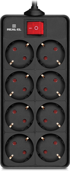 Сетевой фильтр-удлинитель Real-El RS-8 Protect 5 м Black (EL122300024)