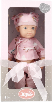 Lalka bobas JQ Baby w różowym kostiumie z kapeluszem 30 cm (5908275185079)