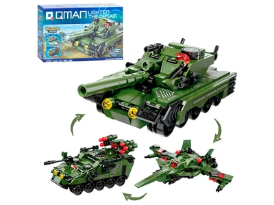 Конструктор Qman 42112 Танк Літак Військова техніка, 329 деталей, 3 в 1