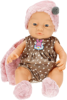Lalka bobas JQ Baby w kostiumie z serduszkami 40 cm (5908275186830)
