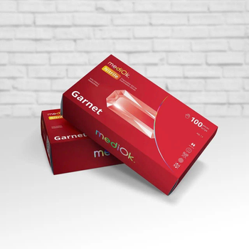 Рукавички MediОk Garnet нітрилові розмір XS 100 шт червоні