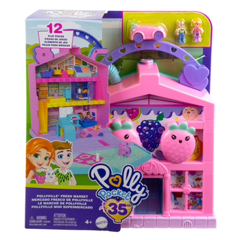 Zestaw do zabawy Mattel Polly Pocket Pollyville Przenośny Owocowy Supermarket (HRD45)