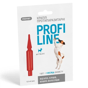 Капли на холку для собак ProVET Profiline от внешних паразитов, 0,5мл/1пип