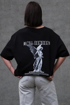 Жіноча Оверсайз Футболка З Принтом Without Dominion Black 2XL/3XL (8049255)