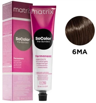 Стойкая крем-краска Matrix Socolor Pre-Bonded 6MA Темный блонд мокка пепельный 90 мл