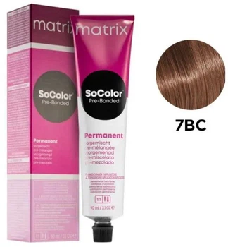 Стойкая крем-краска Matrix Socolor Pre-Bonded 7BC Блондин коричнево-медный 90 мл