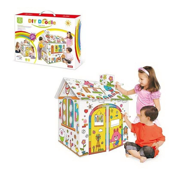 Картонный игровой домик раскраска для детей DIY Doodle 42х52х55 см (Z 026 B )