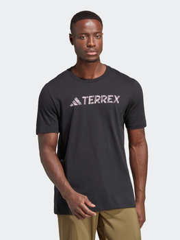 Koszulka męska bawełniana Adidas Terrex Logo Tee HZ1399 M Czarna (4066751285703)