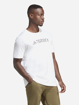 Koszulka męska bawełniana Adidas Terrex Logo Tee HZ1400 M Biała (4066746565353)