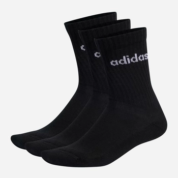 Набір дитячих шкарпеток 3 пари Adidas Cushioned Linear Crew 3P IC1301 31-33 Чорний (4066746459706)