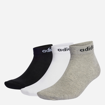 Набір чоловічих шкарпеток коротких бавовняних Adidas Think Linear Ankle 3P IC1306 46-48 3 пари Сірий/Білий/Чорний (4066746443187)
