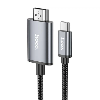 Адаптер перехідник Перехідник Hoco HD on-screen cable Type-C to HDTV UA27 |4K, 2m, для монітора| Сірий