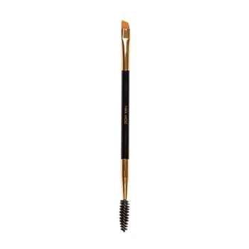 Кисть для бровей скошенная двухсторонняя Nikk Mole с щеточкой Golden Black №31