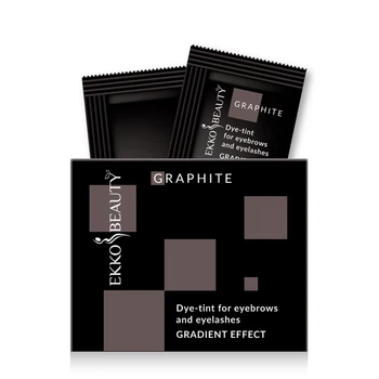 EkkoBeauty Фарба-тинт для брів та вій gradient effect, Графіт, 3мл