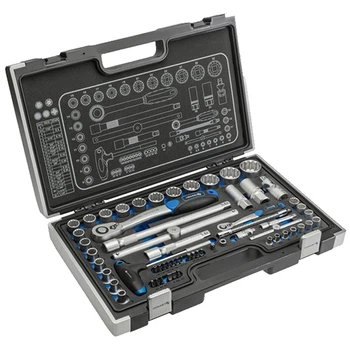 Набор инструмента Hoegert Cr-V 1/2", 1/4" 60 ед. 12PT (HT1R470)