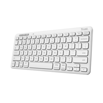 Компактна бездротова (Bluetooth та 2,4G) акумуляторна клавіатура TRUST LYRA - iOS, iPadOs, MacOS, Android White УКР/АНГЛ (TR25097)