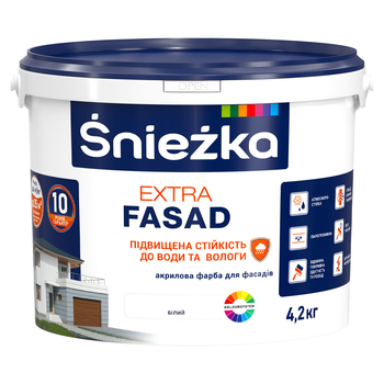Фарба фасадна акрилова Sniezka Extra Fasad біла 4,2 кг