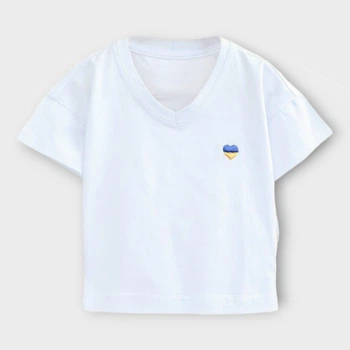 Дитяча патріотична футболка для дівчинки MagBaby Roomy 110 см Біла (Mag4820000362450)