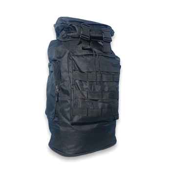 Рюкзак туристичний тактичний 060 розширення до 10 см, 1відділ, додаткові кишені розмір 65(75)*35*20см чорний