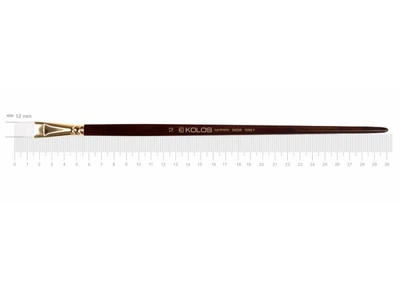 Кисть синтетика плоская Kolos Snow 1098F, №12, длинная ручка
