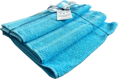Набор махровых полотенец Delight 3 шт Голубых (Towel_blue_50x30)