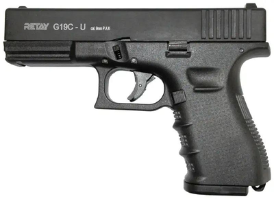 Пистолет стартовый Retay G 19C 14-зарядный кал. 9 мм. Цвет - black.+15 патронов STS