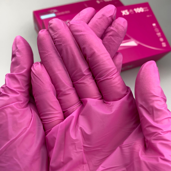 Перчатки Нитриловые ярко-розовый XS, 100 шт (MediOk MAGENTA)