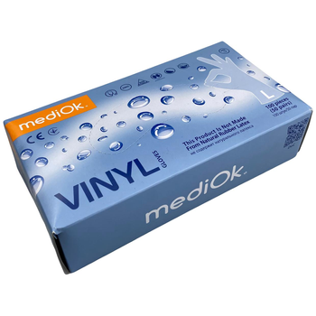 Рукавички Вінілові Vinyl прозорі L, 100 шт ( MediOk)