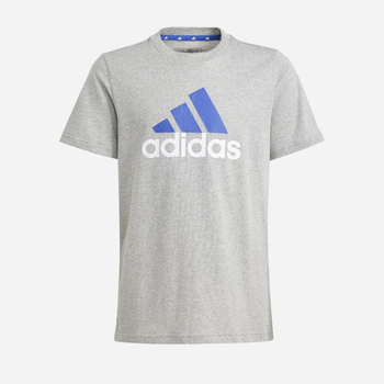Koszulka młodzieżowa chłopięca Adidas U BL 2 TEE IJ6285 140 cm Szara (4066762203499)