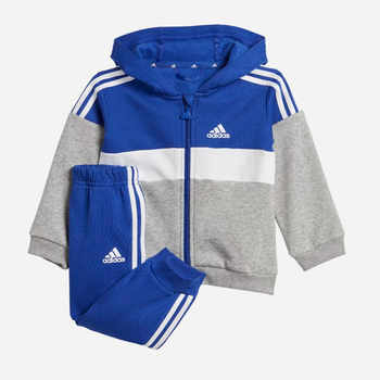 Дитячий теплий спортивний костюм (толстовка + штани) для хлопчика Adidas I 3S TIB FL TS IJ6323 92 см Синій/Сірий (4066762693054)