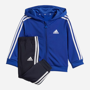 Дитячий спортивний костюм (толстовка + штани) для хлопчика Adidas I 3S Shiny TS IJ8849 104 см Синій (4066762223145)