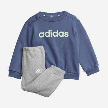 Дитячий теплий спортивний костюм (світшот + штани) для хлопчика Adidas I LIN FL JOG IS2498 74 см Темно-синій/Сірий (4067891907760)