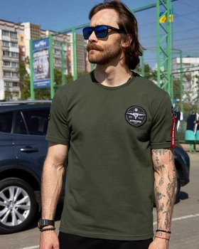 Футболка хакі з карманом та нашивками 831 БрТА 2XL