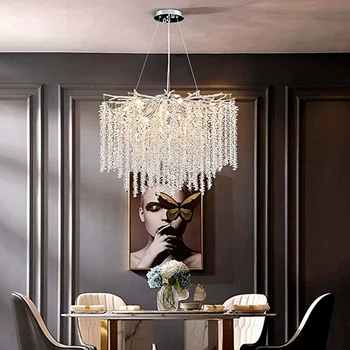 Люстра подвесная хрустальная Light House LNF-17434/8P 60см хром (цоколь G9)