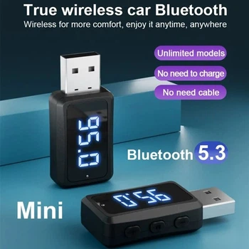 USB FM-трансмітер Bluetooth 5.3 mini-адаптер / передавач / ресивер / модулятор black (732390731433)