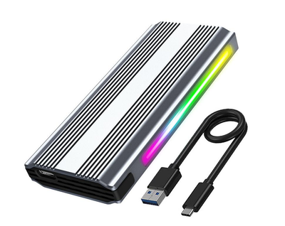 Зовнішня кишеня Deepfox M9 RGB для M.2 SSD NVMe (PCIe) / NGFF (Sata) Type-C USB 3.1 Gen 2