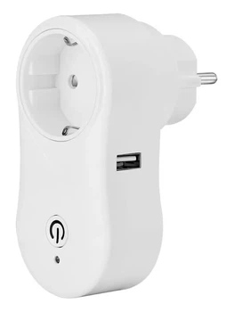 Розетка умная c WI-FI управлением + USB J2 10A с поддержкой приложения TYUA 9206